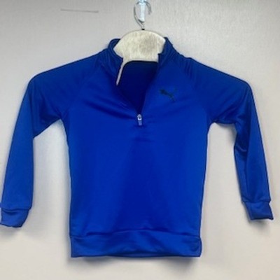 Puma Girls Royal Blue Quarter Zip Pullover Long Sleeve Athletic Top Size M 10-12