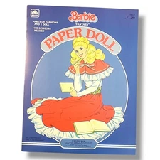 Barbie Fantasy Paper Doll Golden 1984 Uncut Precut Fashions Storybook Style