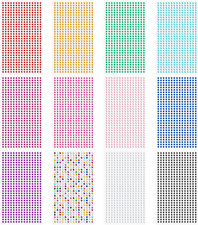 3mm Gem Stickers, 5400PCS Rhinestone Stickers for Crafts, 12 Embellishment Rh...