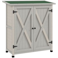 Gartenschrank, GeräTeschuppen Aus Holz, Wetterfest GeräTeschrank Mit 2 TüRen