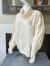 Vtg Richard and Co Sweater XS Wool Rayon Cowl Neck Long Sleeve