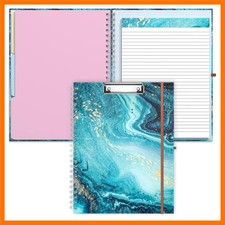 Spiral Clipboard Folio with Refillable Lined Notepad, 14.5 x 9.8 In, Hardcove...