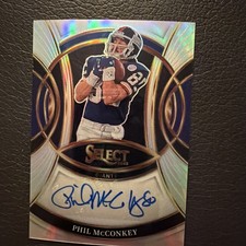 Phil McConkey 2025 Panini Select Signatures Silver Prizm Auto NY Giants