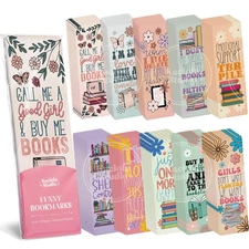 100PCS Bookmarks for Women Booklovers Theme Paper Bookmarks Bulk 6" x 2" Cute.