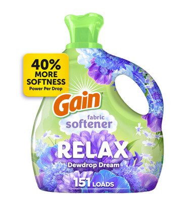 Gain Relax Fabric Softener Dewdrop Dream 101oz 151 Loads- Free Shipping
