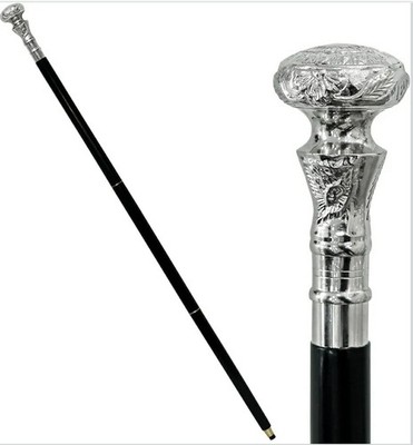 Vintage Brass Handle Walking Stick Victorian Cane Solid Wood Gift Antique Style