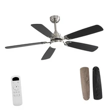 LED Ceiling Fan 52” with 6 Speeds, Reversible DC Motor, Remote Control, and