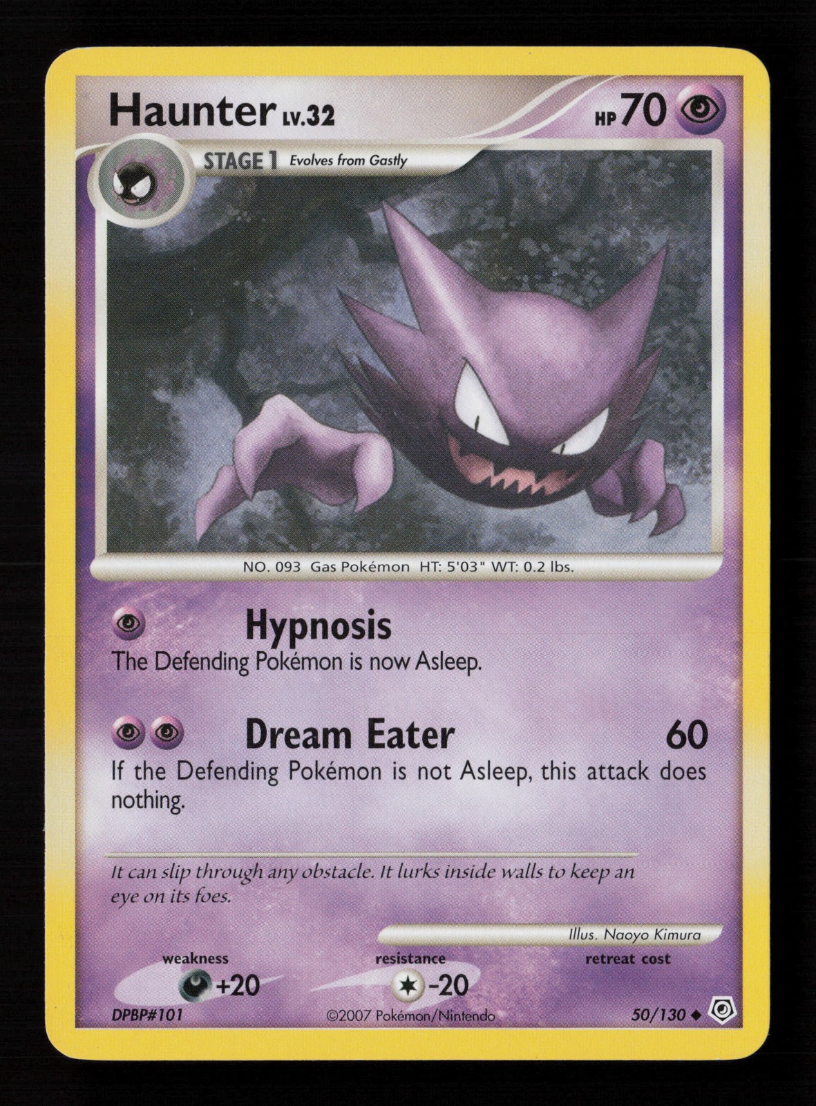 Haunter 50/130 Diamond & Pearl Pokemon Card -A5