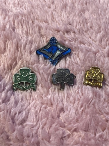 Vintage Girl Guides Pins Australia Pakistan Etc