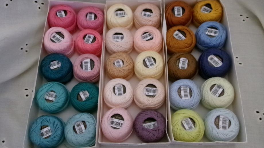 Size 8 ~ Double Mercerized Egyptian Embroidery Cotton Pearl Thread ~ 5 random