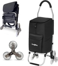Ultra-Light Folding Stair-Climbing Shopping Cart 42L Black