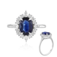 Cavill Kyanit Ring 2,06Ct Silber 925 Platin Damen Echtschmuck Blau Oval