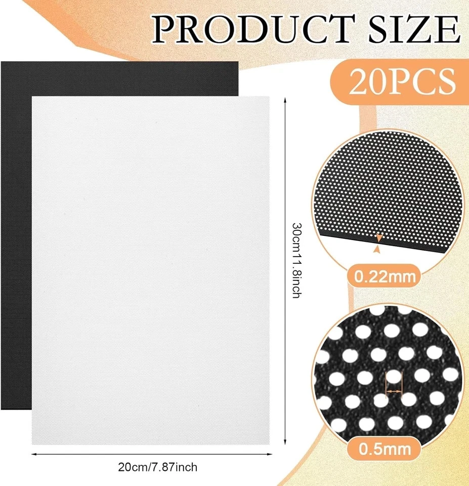 20 Pcs 11.81X7.87“ Eye Mesh for Therian Mask PVC Plastic Mesh for Fursuit Waterp - Image 2 of 4