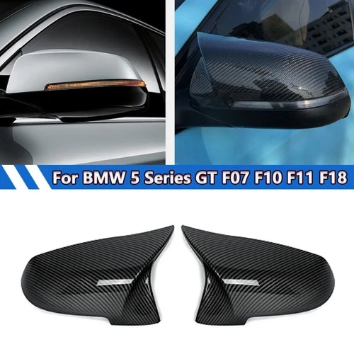 Carbon Fiber Style Side Mirror Cover Cap for BMW 14-18 F10 F11 F18 5-Series LCI