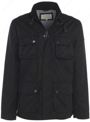 New Men's Jacket Wax Smart Coat Size S M L XL Black Trench Mac - Afbeelding 1 van 5