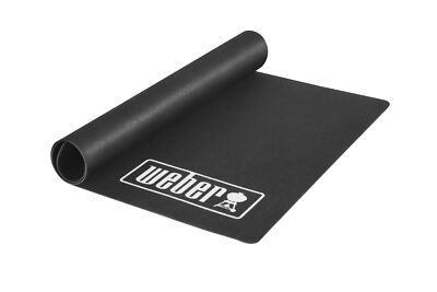 Black Grill Floor Protection Mat Heat Resistant Weather Resistant Large Size