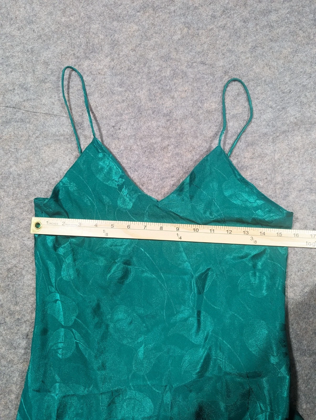 UNDERCOVER Abito slip floreale vintage Victoria's Secret verde seta taglia lingerie media fluida