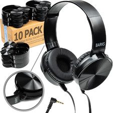 Classroom Headphones 10 Pack : On-Ear Premium Student Bulk Headphones: Perfect
