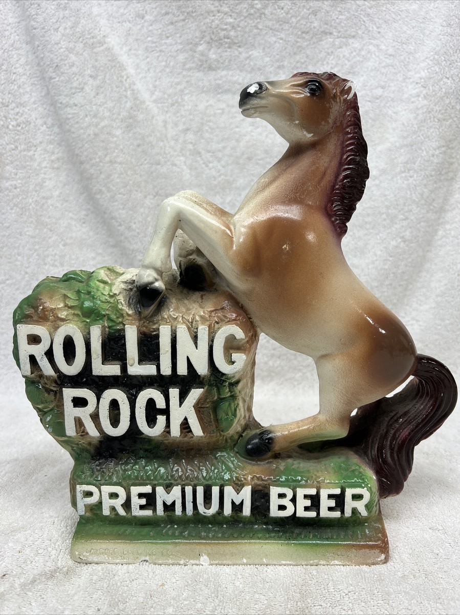 ROLLING ROCK PREMIUM BEER CHALK WARE STATUE | eBay