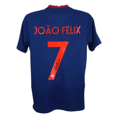 2020-21PANINI オブシディアン Joao Felix サインジャージ Joao Felix Signed Atletico Madrid Away Soccer Jersey #7 with
