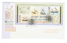 1992 - 500TH ANN VOYAGE OF CHRISTOPHER COLUMBUS - MINISHEET  First Day Cover