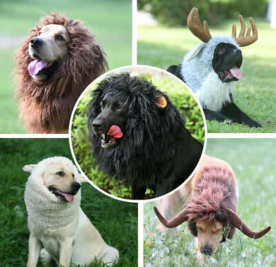 Lion Mane for Dogs, Funny Halloween Costume Apparel for Dogs, Snoods for Dogs
