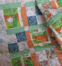 Handmade Patchwork Paris Follies Quilt, 38" x 43"