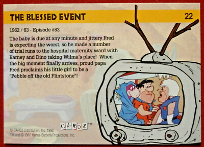 THE FLINTSTONES Card #022 The Blessed Event Cardz 1993