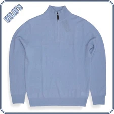 Christian Lacroix Men M Quarter Zip 2-Ply Cashmere Sweater Light Blue MSRP $198