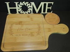 Wooden Hanging Paddle NEW BEGINNINGS New Home NEW MEMORIES 12.5"X 8" Charcuterie