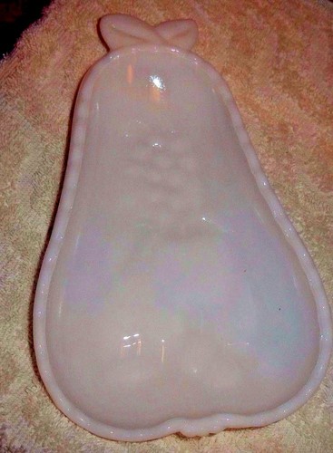Hazel Atlas Milk Glass Pear Shaped Dish Trinket Tray 8" LONG - Picture 2 of 3