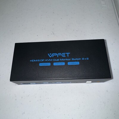VPFET Black USB 3.0 4K60Hz HDMI 2.1 KVM Switch 2 PC 1 Monitor (NO CABLES)