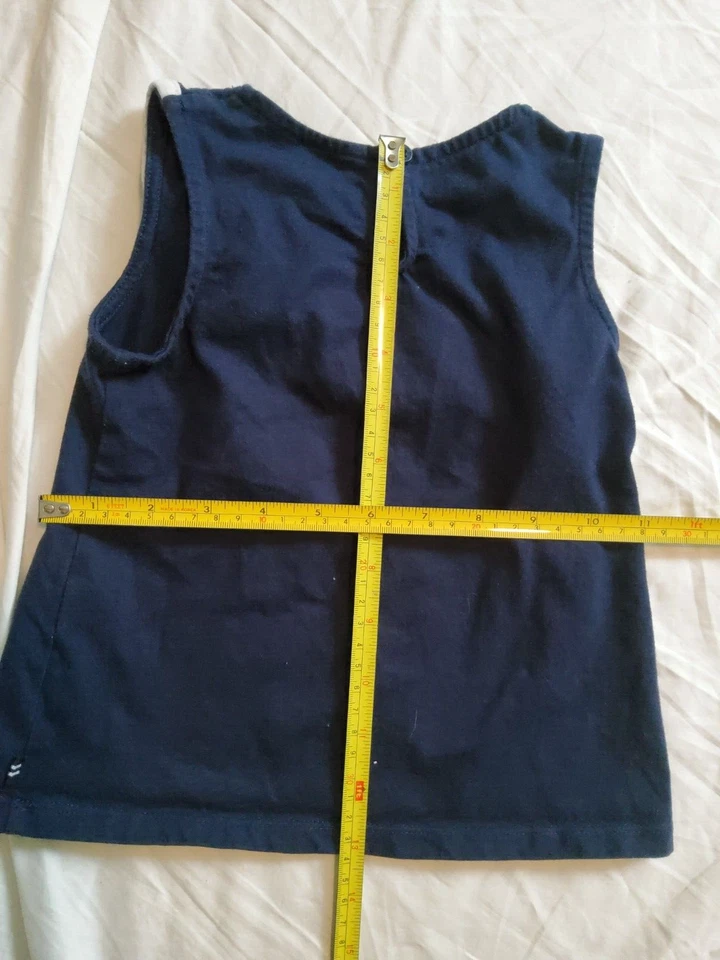 Camiseta sin mangas azul Nautica tema marinero niñas borde blanco volantes 4 Foto 4 de 4