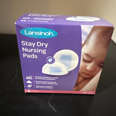 NEW Lansinoh Stay Dry Disposable Nursing Pads 36 Pads Individually Wrapped USA
