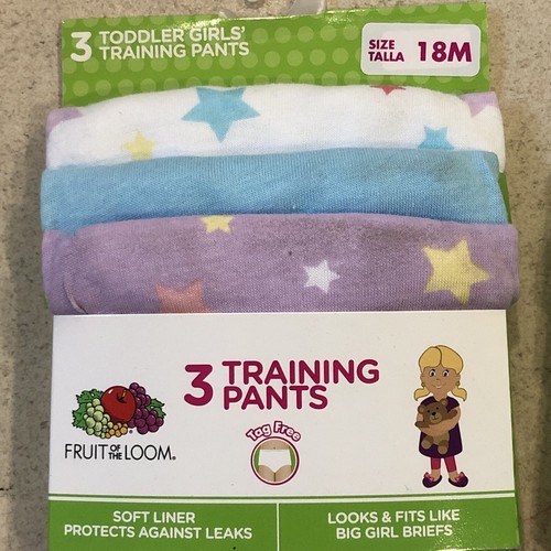 Fruit Of Loom Toddler Girls Training Pants 18 months 2 Pks of 3 Total of 6 Pair - Picture 3 of 4