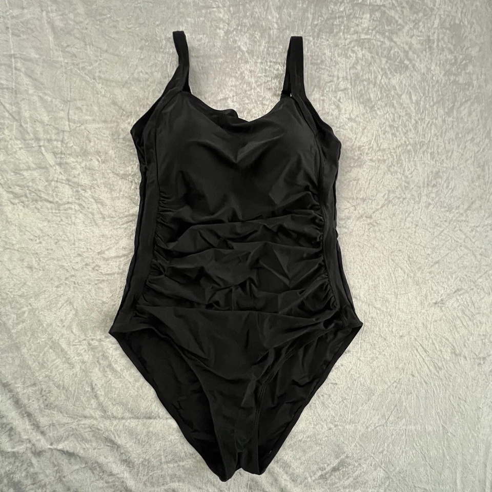 Husmeu Mujer Vintage Acolchado Push Up Una Pieza Trajes de Baño Control Abdomen Negro 2XL - Imagen 2 de 4