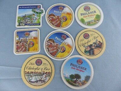 Lot of 8 different SOUS BOCK PAULANER beer mats bierviltje Bierdeckel C75