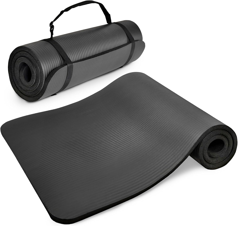 Extra Thick 1-Inch High-Density Anti-Tear Yoga Mat for Exercise