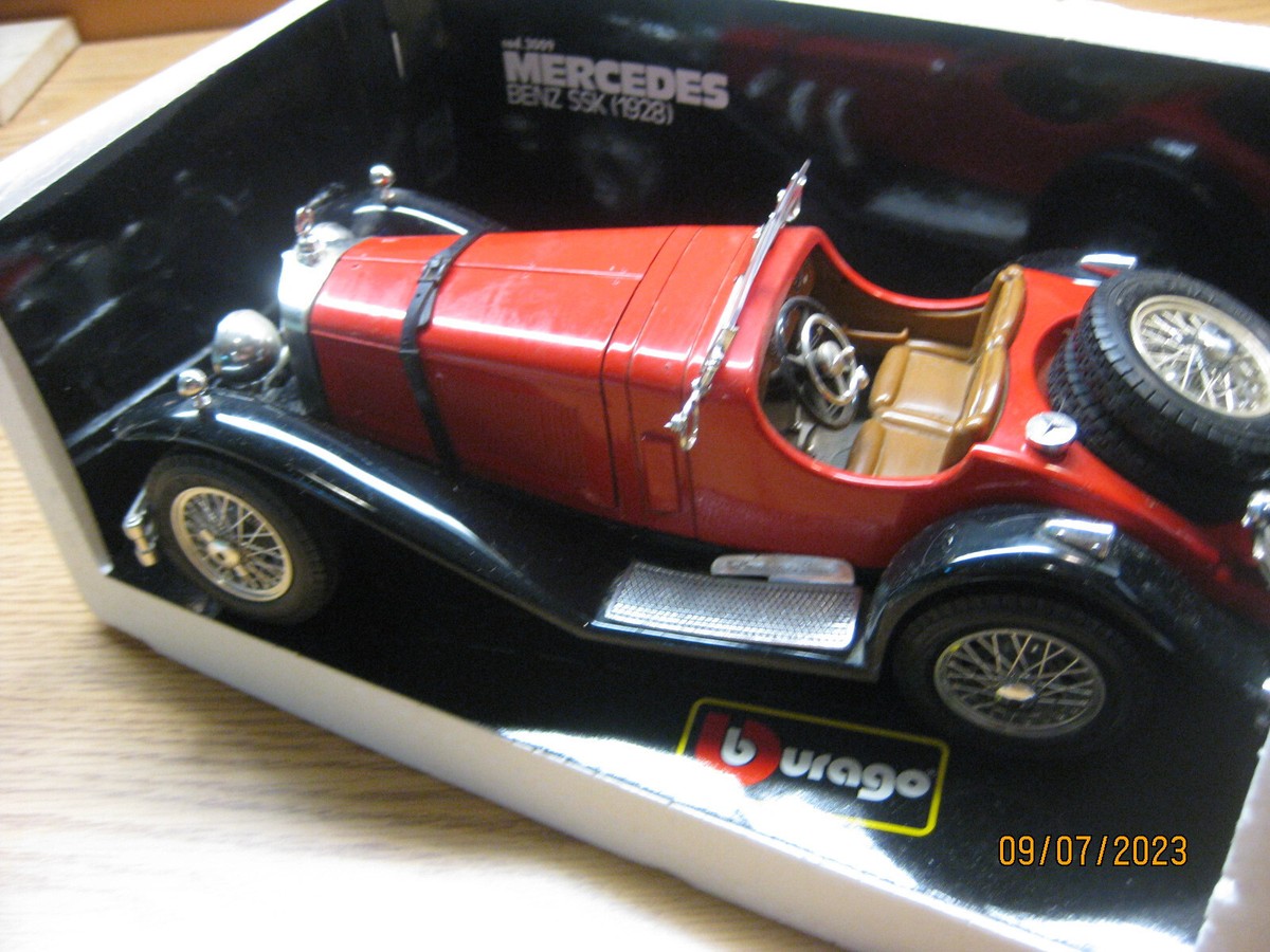 1/18 1928 MERCEDES BENZ SSK IN RED BY BURAGO, #3009 | eBay