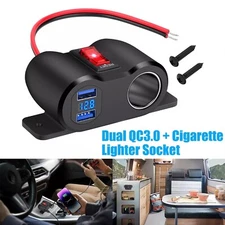 12V Car Cigarette Lighter Socket Splitter Dual USB Charger Power Adapter Outlet
