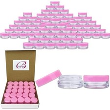 1000 Pieces 3 Gram/3ML Pink Plastic Makeup Cosmetic Sample Jar Containers