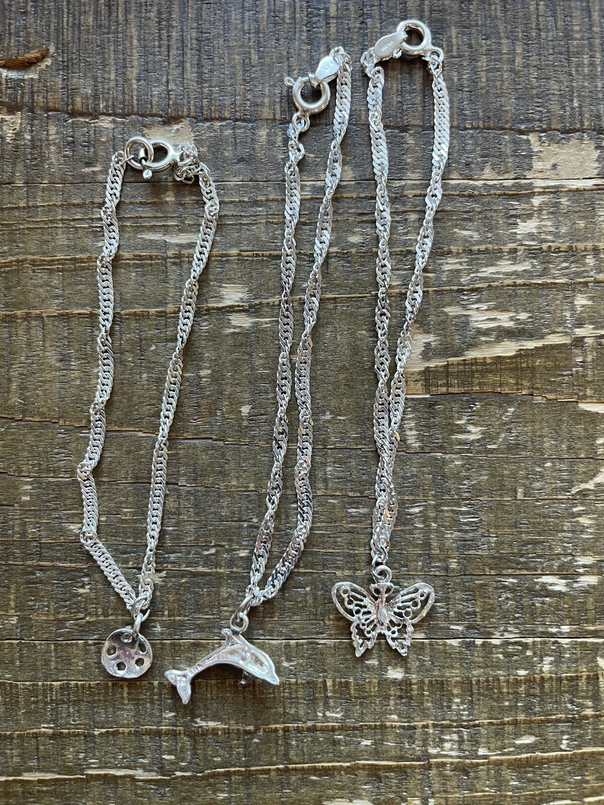 Lot Stackable Sterling Silver Single Charm Bracel… - image 3