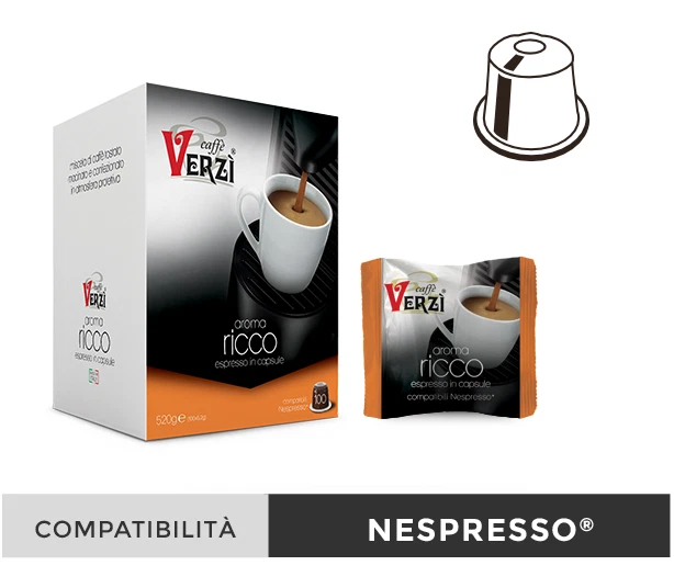 100 Capsule Caffè Verzì Miscela Aroma Ricco Compatibili Nespresso 100% Verzi