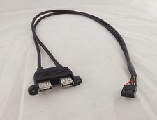 1x Dual USB2.0 A Female to Motherboard 9 Pin Header Cable with Screw Panel Holes