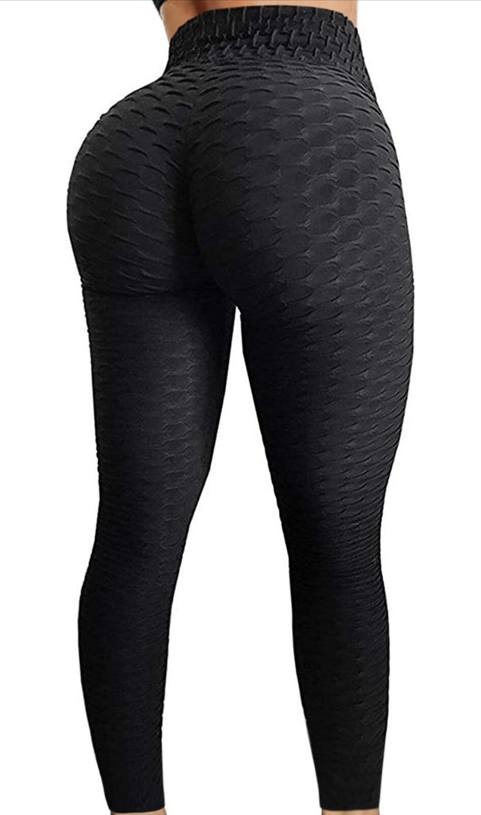 Leggings Size Small Women Black Textured Ruched Push Up Scrunch bum TikTok-image