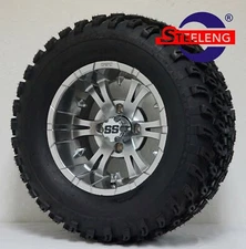 GOLF CART 12" MAGNETIC VAMPIRE WHEELS and 23"x10.5"-12" DOT ALL TERRAIN TIRES