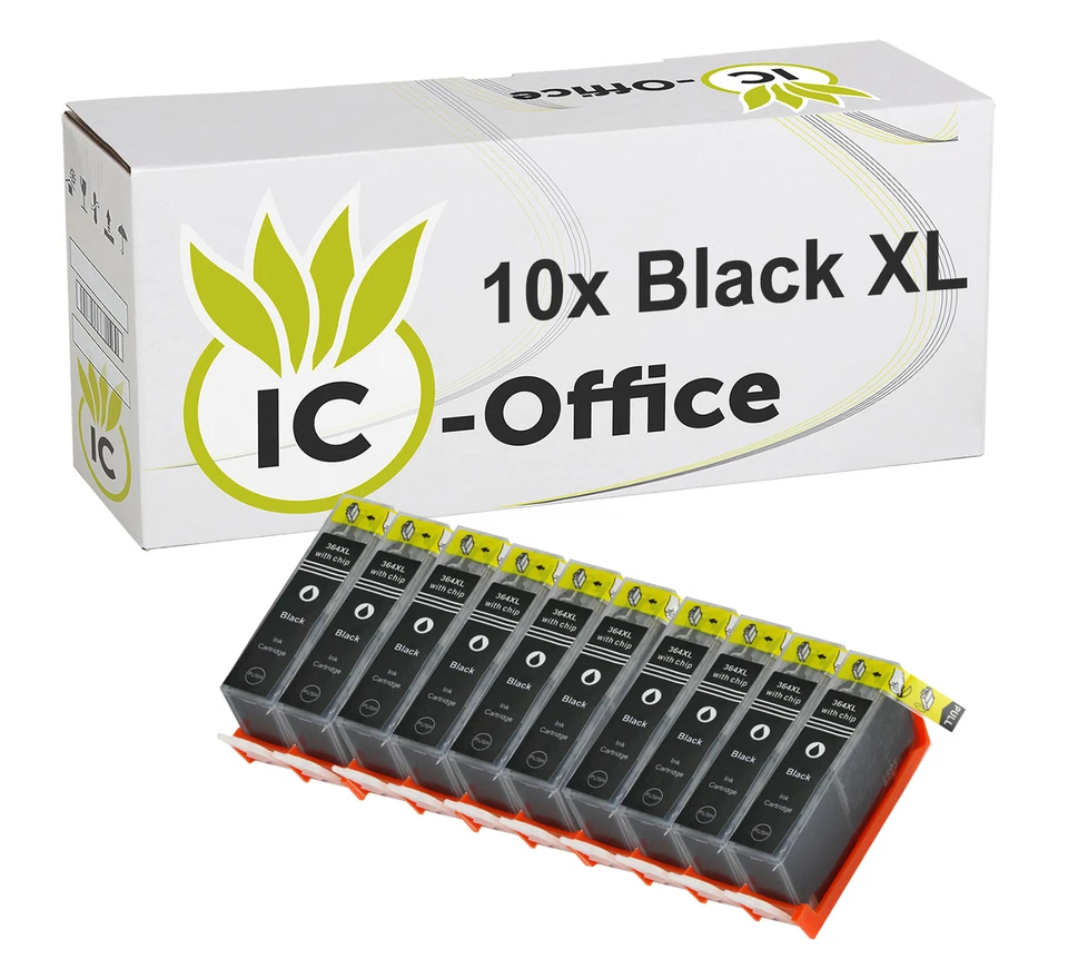 10 BLACK FÜR HP364 XL CHIP TINTE PATRONEN DESKJET 3070 3520 OFFICEJET 4620 4622