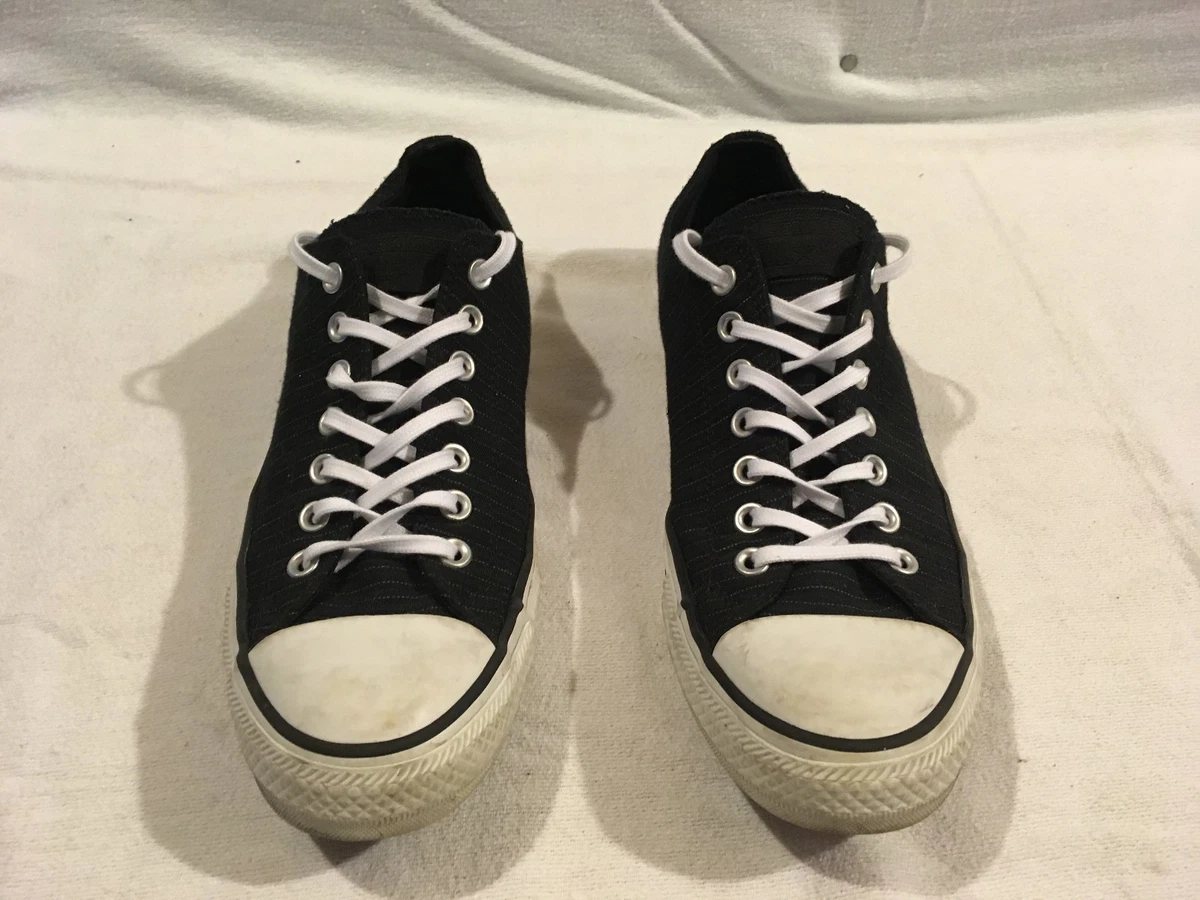 ADULT CONVERSE ALL STAR CANVAS BLACK GRAY STRIPED MEN S 9 WOMEN S sz11 SHOES