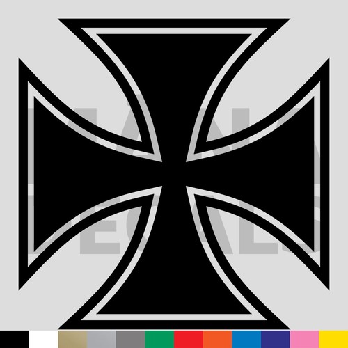 Iron Cross Vinyl Die Cut Decal Sticker - German Maltese Motorcycle Biker Outlaw