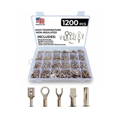 1200 Piece - 900°F High Temperature Crimp Wire Connectors Electrical Assort